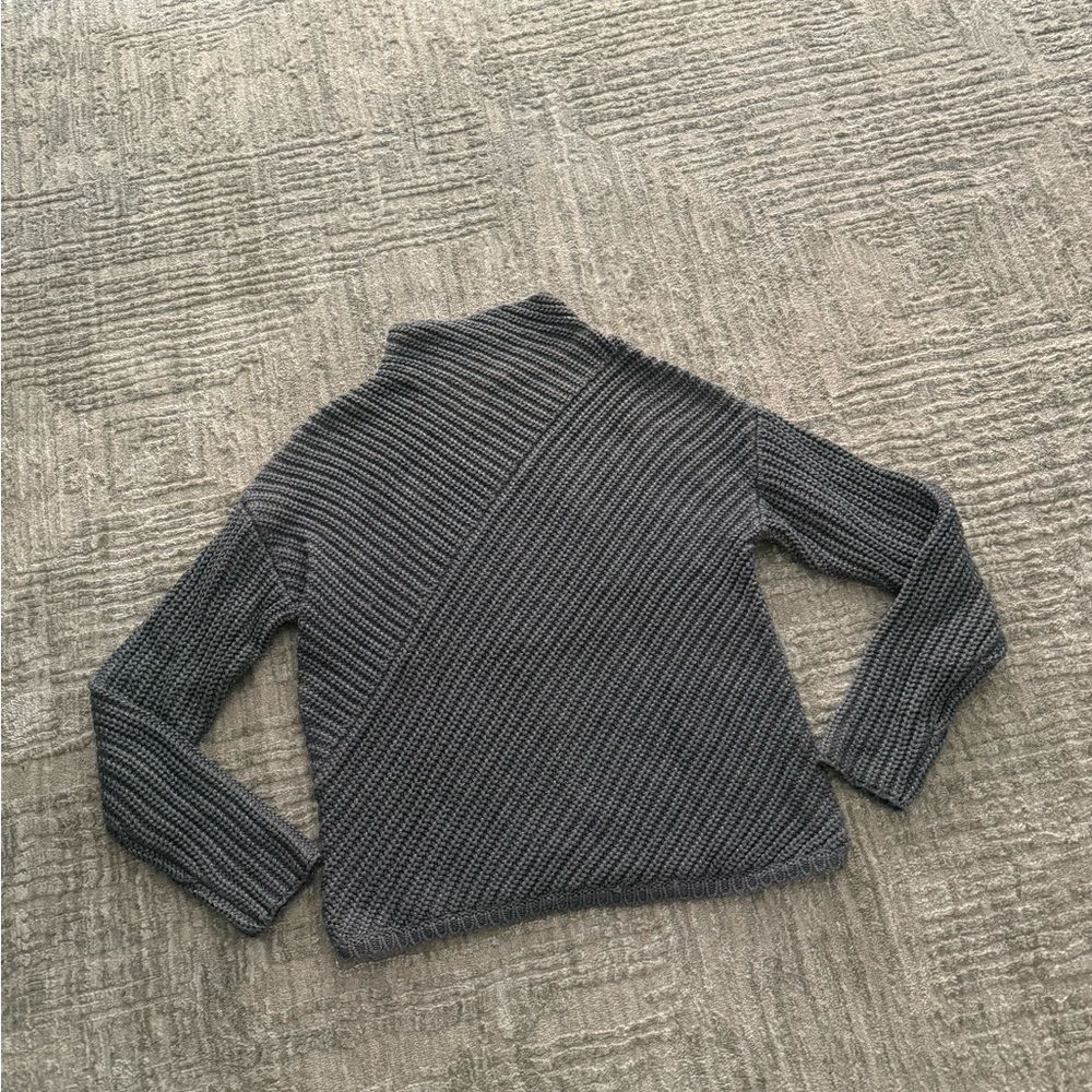 Halogen Grey Crochet Sweater with Sparkles in the fabric